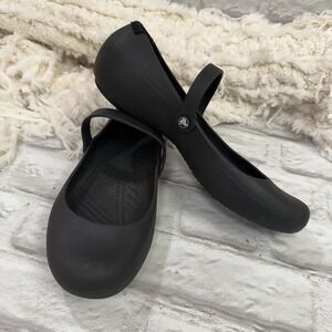 Crocs Alice Black Mary Jane Non-Slip Work Shoes Slip-On Clogs Women's 10W Nice!